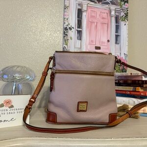 Dooney & Bourke Tan Leather Crossbody with Brown Trim